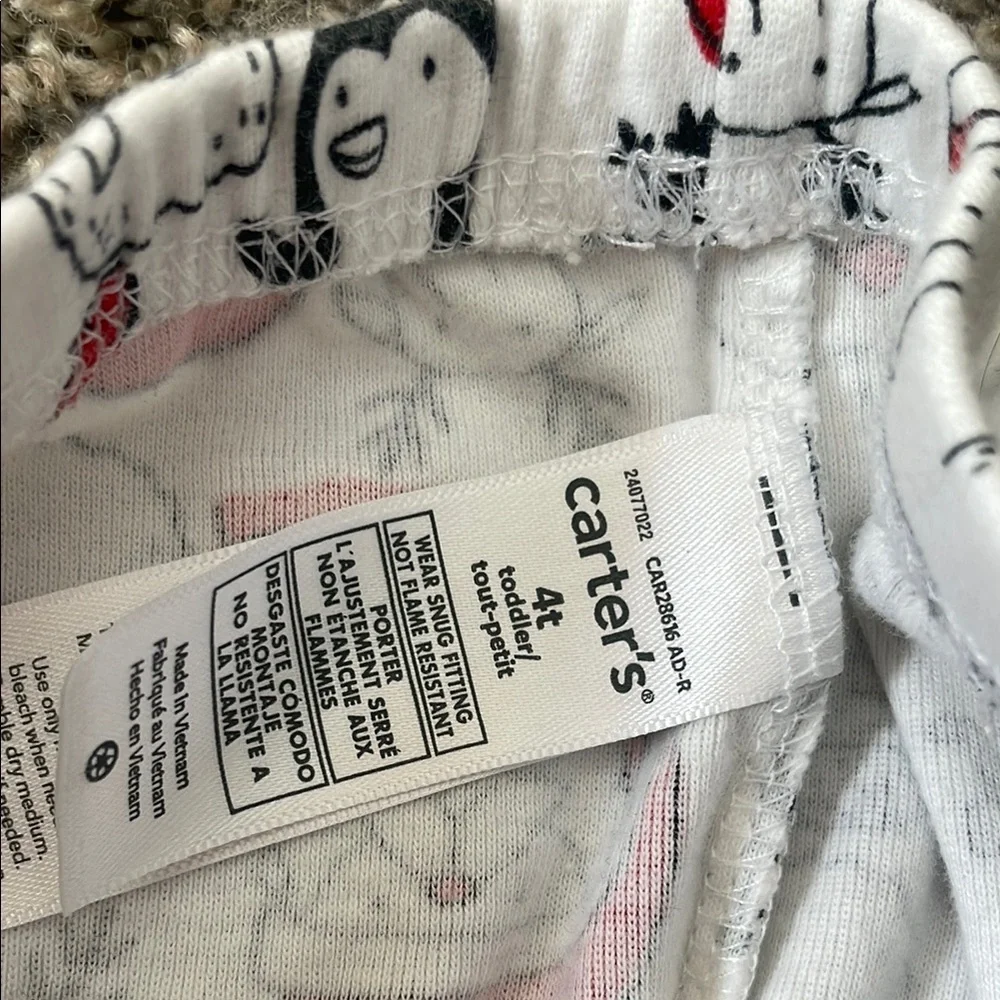 Carter's Red and Black Santa Print Pajama Bottoms